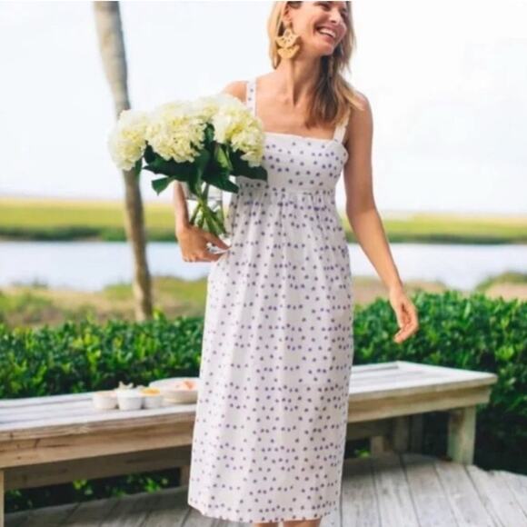 Tuckernuck Dresses & Skirts - Tuckernuck Floral Midi Dress w/ Pockets, Size S, White Blue Red